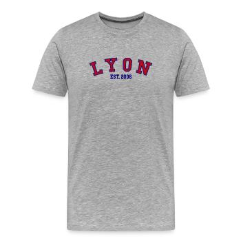 Lyon Est. 2006 - Men's Premium Organic T-Shirt - heather grey - Front - Damien (186cm)