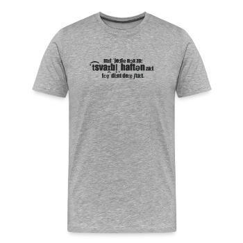zweifelhafte Taten - Männer Premium Bio T-Shirt - Grau meliert - Vorne - Damien (186cm)
