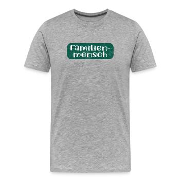 Familienmensch mit Herz - Männer Premium Bio T-Shirt - Grau meliert - Vorne - Damien (186cm)