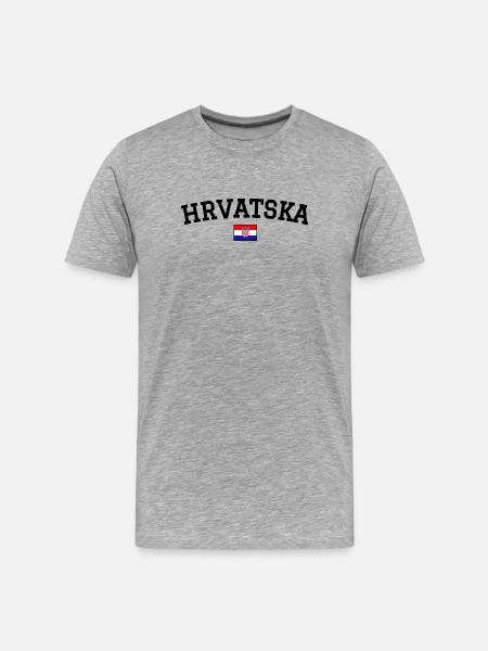 Croatia Flag Design Black - Men's Premium Organic T-Shirt - heather grey