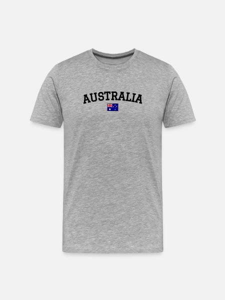 Drapeau australien Noir - T-shirt bio Premium Homme - gris chiné
