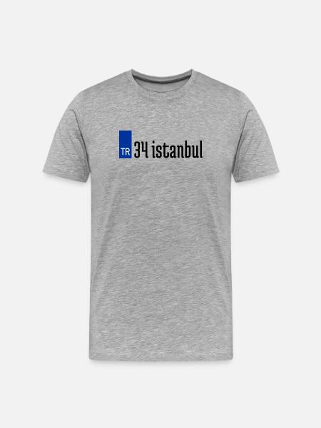 34 İstanbul Plaka Streetwear - Männer Premium Bio T-Shirt - Grau meliert