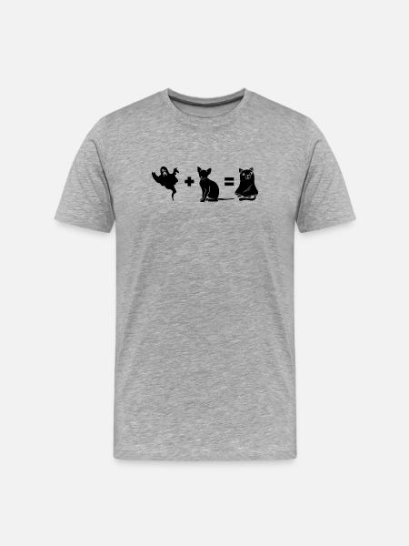 Funny Halloween Dog Ghost - Männer Premium Bio T-Shirt - Grau meliert