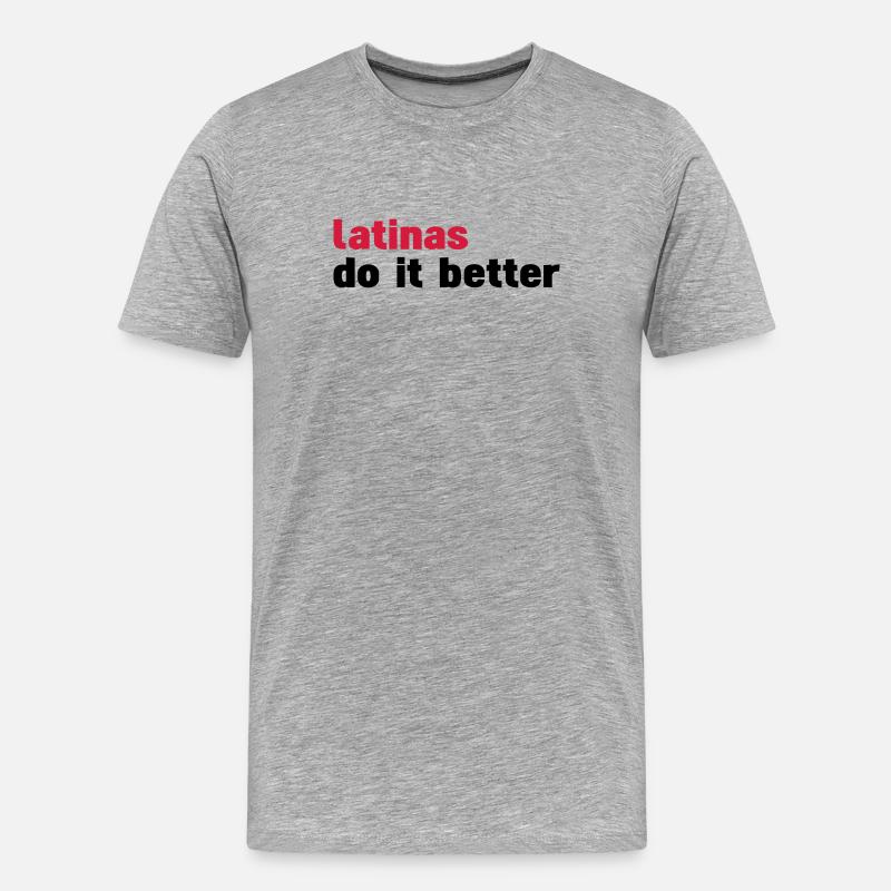 latinas do it better - Männer Premium Bio T-Shirt - Grau meliert