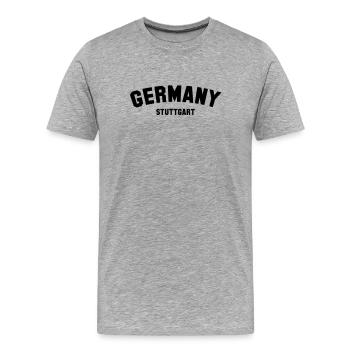 STUTTGART - T-shirt bio Premium Homme - gris chiné - Devant - Damien (186cm)