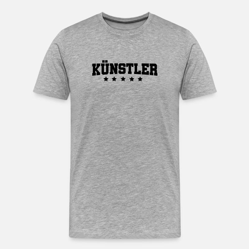 Kuenstler - Männer Premium Bio T-Shirt - Grau meliert