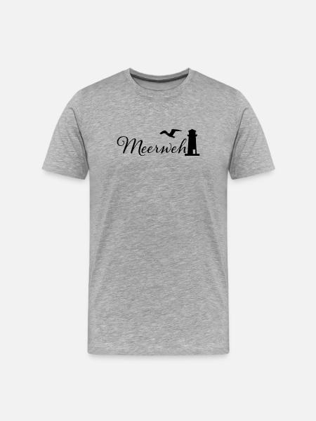 Meerweh - Männer Premium Bio T-Shirt - Grau meliert