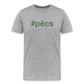 PECS Hungary Ungarn Hashtag - Männer Premium Bio T-Shirt - Grau meliert - Vorne - Damien (186cm)