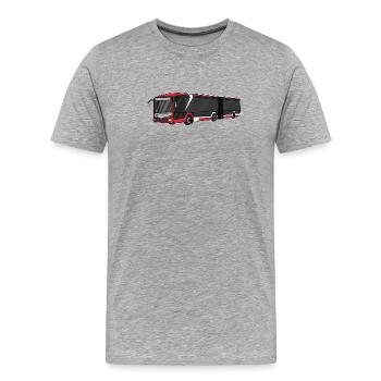 Bus - Männer Premium Bio T-Shirt - Grau meliert - Vorne - Damien (186cm)