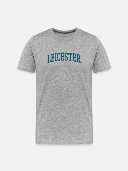 Leicester Varsity Wordmark - Men's Premium Organic T-Shirt - heather grey