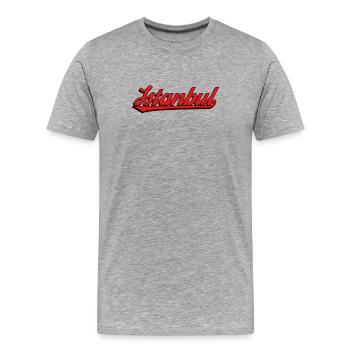 Istanbul lettering underlined in red - Men's Premium Organic T-Shirt - heather grey - Front - Damien (186cm)