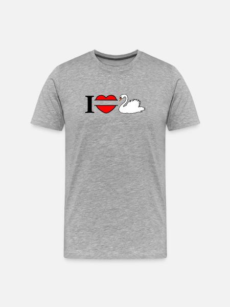 I love my white swan - Men's Premium Organic T-Shirt - heather grey