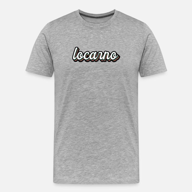 Locarno Regenbogen Script - Männer Premium Bio T-Shirt - Grau meliert