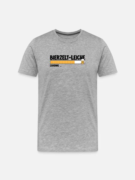 Bierbar Bierzeltleiche Bierfest Trinker - Männer Premium Bio T-Shirt - Grau meliert