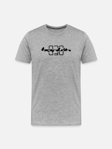 Berlin 030 Retro Futuristic Lettering - Men's Premium Organic T-Shirt - heather grey