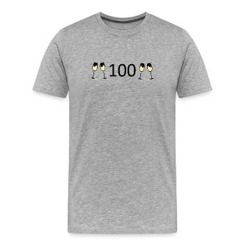 100e anniversaire 100e anniversaire 100 Numéro 100 - T-shirt bio Premium Homme - gris chiné - Devant - Damien (186cm)