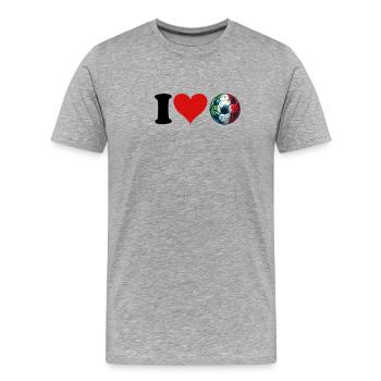I love Italian football - Men's Premium Organic T-Shirt - heather grey - Front - Damien (186cm)