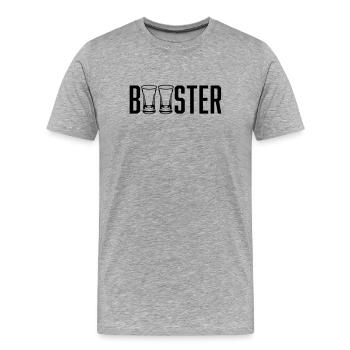 Schnaps Booster - Männer Premium Bio T-Shirt - Grau meliert - Vorne - Damien (186cm)