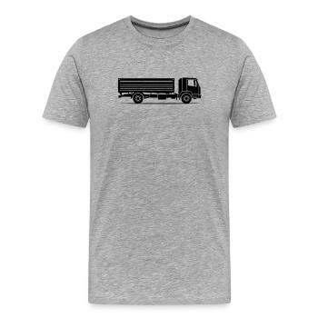 Silhouette de camion à benne basculante - T-shirt bio Premium Homme - gris chiné - Devant - Damien (186cm)