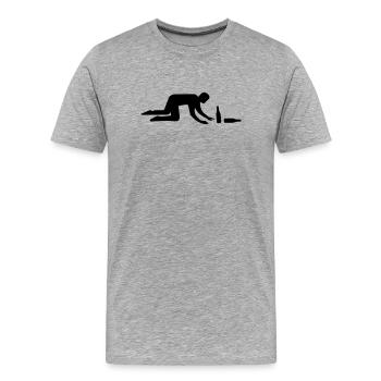 Saufen Trinken  - Männer Premium Bio T-Shirt - Grau meliert - Vorne - Damien (186cm)
