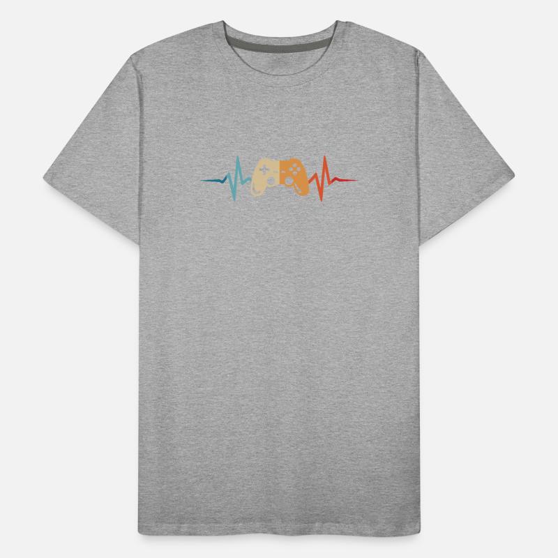 Gamer Herzschlag Gaming Controller Gamepad Zocker Männer Premium Bio T-Shirt