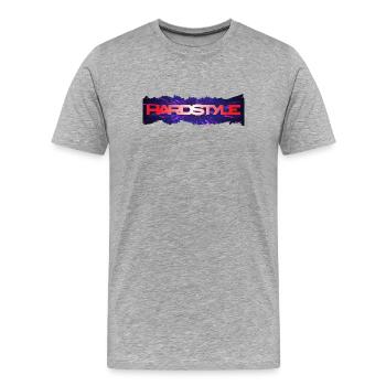 Hardstyle Neon Burst Logo - Männer Premium Bio T-Shirt - Grau meliert - Vorne - Damien (186cm)
