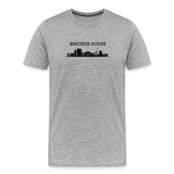 Silhouette de la silhouette de la silhouette de la silhouette du garçon de Brême - T-shirt bio Premium Homme - gris chiné - Devant - Damien (186cm)
