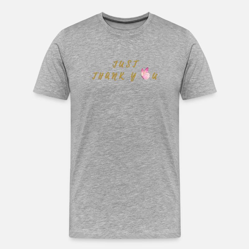 Danke Schmetterling Goldschrift - Männer Premium Bio T-Shirt - Grau meliert