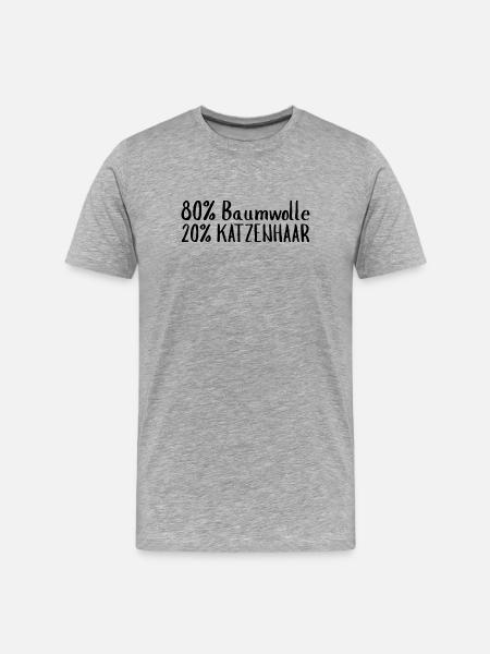 80% Cotton 20% Cat Hair Cat - Men's Premium Organic T-Shirt - heather grey