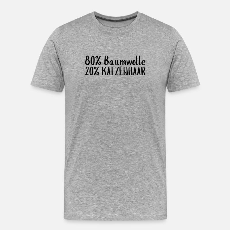 80% Baumwolle 20% Katzenhaar Katze - Männer Premium Bio T-Shirt - Grau meliert