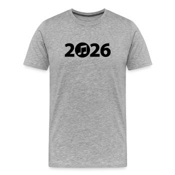 Schriftsteller 2026, Schüler 2026, Student 2026 - Männer Premium Bio T-Shirt - Grau meliert - Vorne - Damien (186cm)