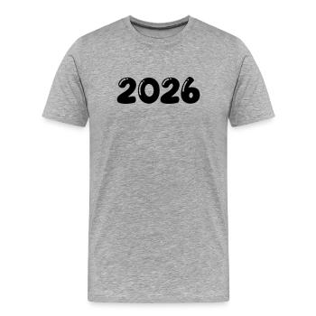 2026 - T-shirt bio Premium Homme - gris chiné - Devant - Damien (186cm)