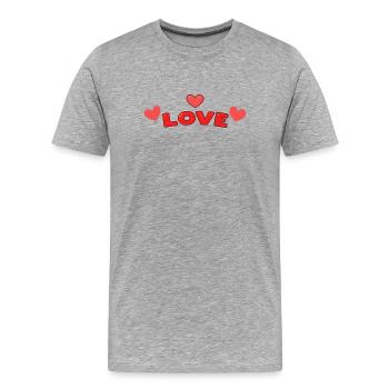 Love in Red Letters - Men's Premium Organic T-Shirt - heather grey - Front - Damien (186cm)