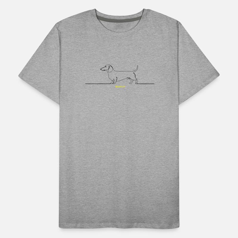 Dackel Stur Line Art Spruch Männer Premium Bio T-Shirt