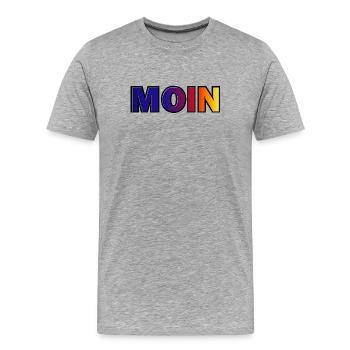 MOIN Gradient Typo Druck - Männer Premium Bio T-Shirt - Grau meliert - Vorne - Damien (186cm)
