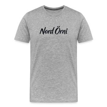 Nord Örni  - Männer Premium Bio T-Shirt - Grau meliert - Vorne - Damien (186cm)