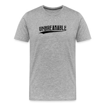 unbreakable inexorable strong training populaire - T-shirt bio Premium Homme - gris chiné - Devant - Damien (186cm)