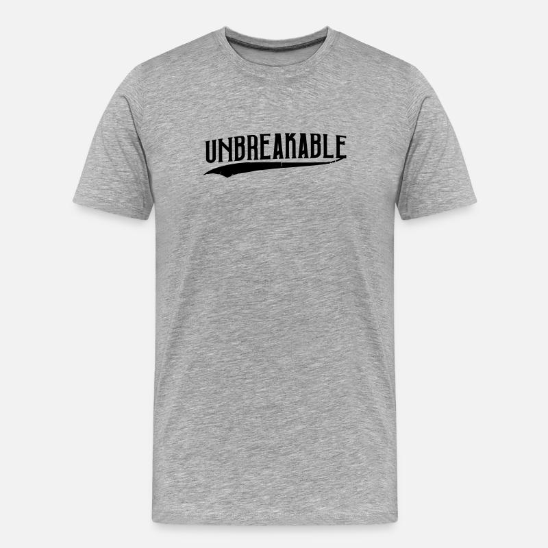unbreakable unaufhaltsam strong Training beliebt - Männer Premium Bio T-Shirt - Grau meliert