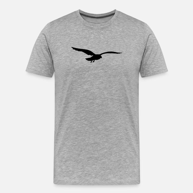 fliegende möwe vogel strand - Männer Premium Bio T-Shirt - Grau meliert