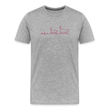 ecg cat - Men's Premium Organic T-Shirt - heather grey - Front - Damien (186cm)
