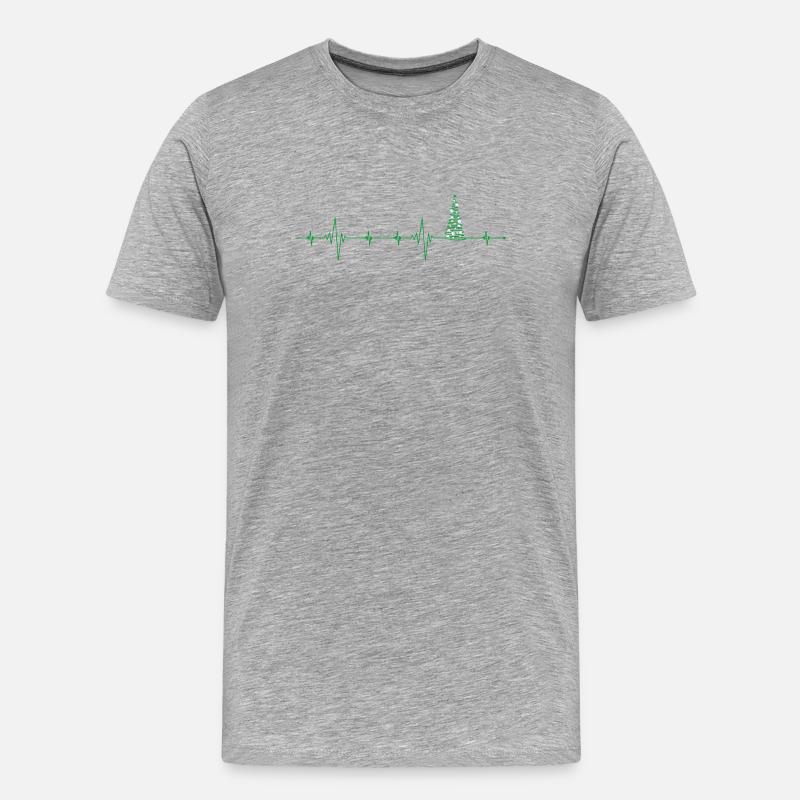 Weihnachtsbaum Puls Kunstwerk - Männer Premium Bio T-Shirt - Grau meliert