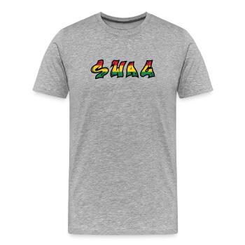 SWAG Rastafari Graffiti Schrift - Männer Premium Bio T-Shirt - Grau meliert - Vorne - Damien (186cm)