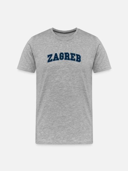 Lettrage Zagreb Varsity - T-shirt bio Premium Homme - gris chiné