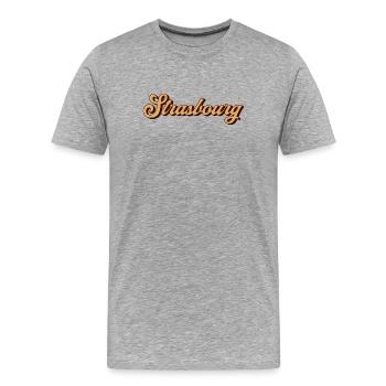 Vintage Strasbourg France - Men's Premium Organic T-Shirt - heather grey - Front - Damien (186cm)
