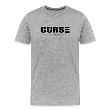 corse - T-shirt bio Premium Homme - gris chiné - Devant - Damien (186cm)