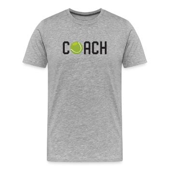 Tennis Coach - Men's Premium Organic T-Shirt - heather grey - Front - Damien (186cm)