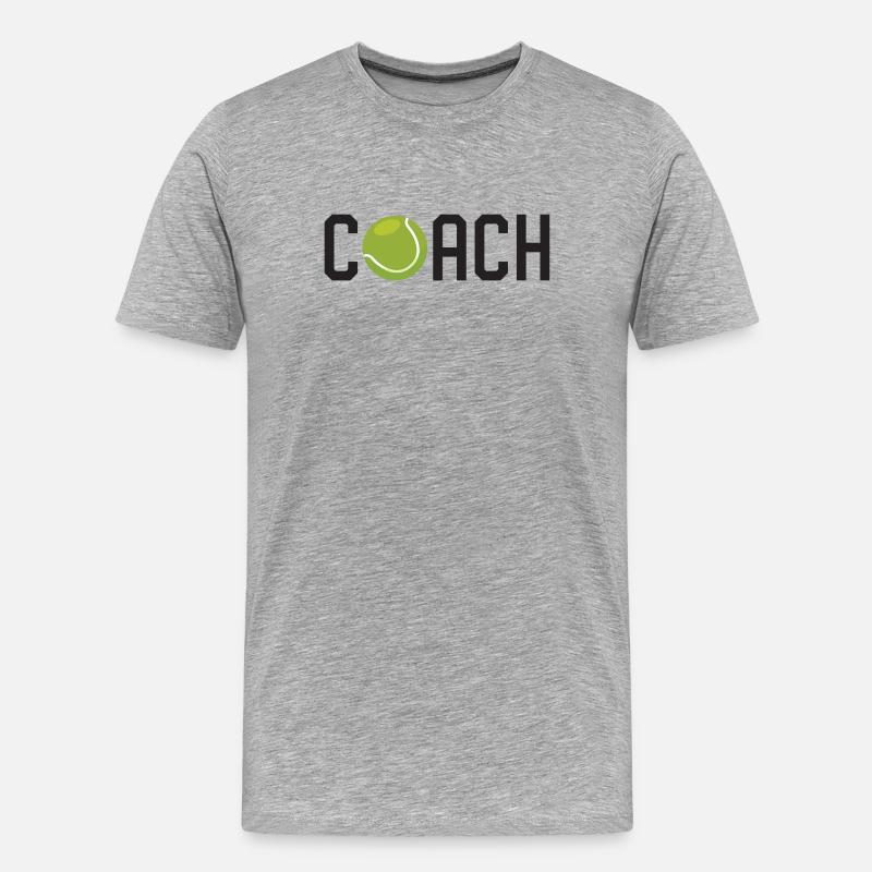 Tennis-Coach - Männer Premium Bio T-Shirt - Grau meliert