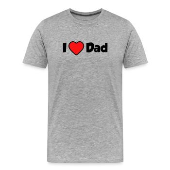 I love Dad - Männer Premium Bio T-Shirt - Grau meliert - Vorne - Damien (186cm)