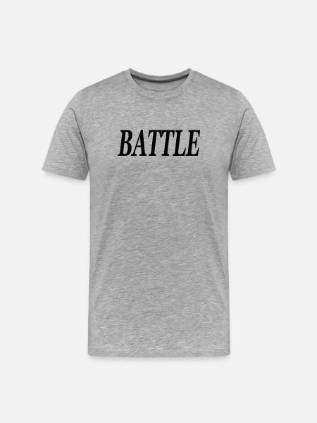 Battle, Schlacht - Männer Premium Bio T-Shirt - Grau meliert