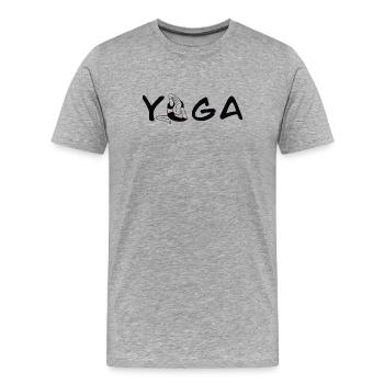 Yoga Pose - Men's Premium Organic T-Shirt - heather grey - Front - Damien (186cm)